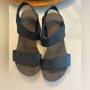Black Women's Corky Wedge Sandals